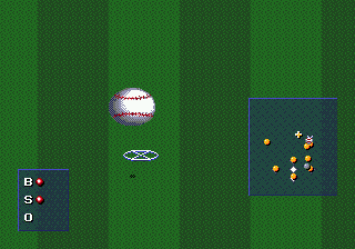 MLBPA Baseball (Genesis) screenshot: Line drive