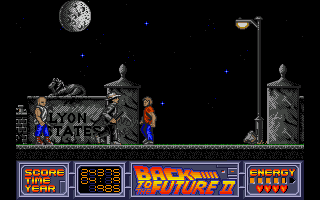 Back to the Future Part II (Amiga) screenshot: The alternate 1985... looks bleak.