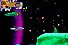 Robotech: The Macross Saga (Game Boy Advance) screenshot: Shooting the cannon.