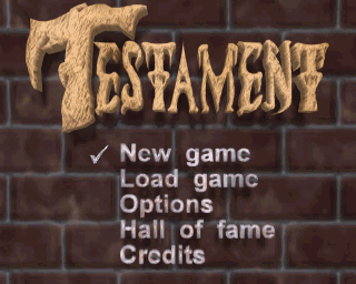 Testament (Amiga) screenshot: Title screen