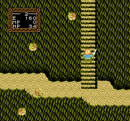 Willow (NES) screenshot: Boulders are rolling down...