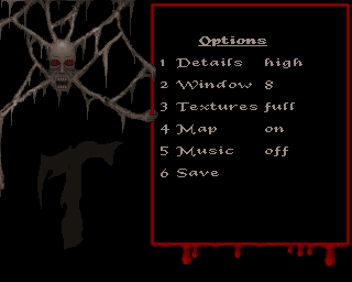 Testament (Amiga) screenshot: Options