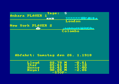 Vermeer (Amstrad CPC) screenshot: Telex message