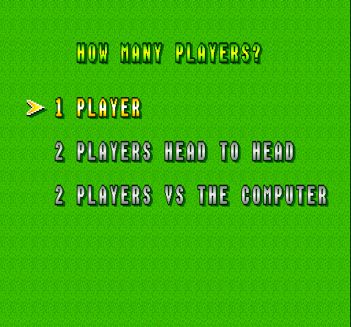 Super Play Action Football (SNES) screenshot: Choose the number of players