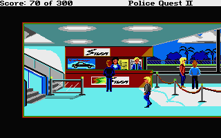 Police Quest 2: The Vengeance (Atari ST) screenshot: Airport escalators.
