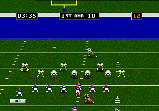 College Football's National Championship (Genesis) screenshot: Preparing for a drive to the end zone.