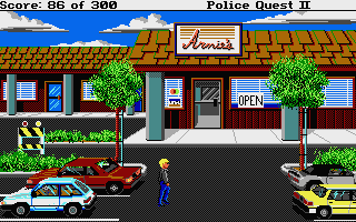 Police Quest 2: The Vengeance (Atari ST) screenshot: At Arnie's.