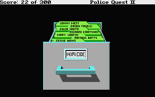 Police Quest 2: The Vengeance (Atari ST) screenshot: File cabinet.