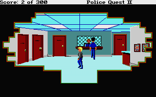 Police Quest 2: The Vengeance (Atari ST) screenshot: Newly remodeled Lytton police station.