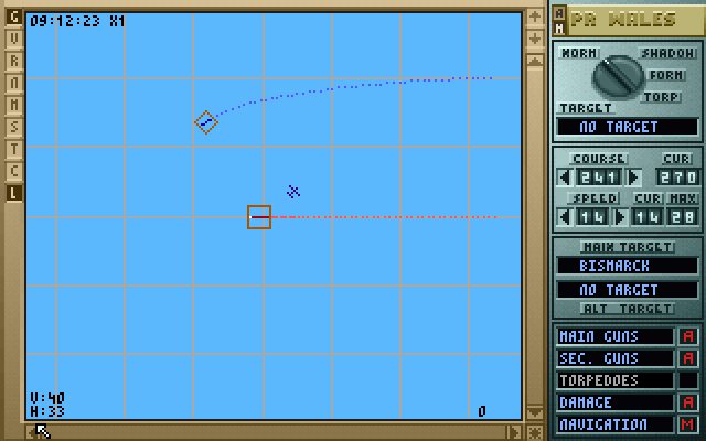 Great Naval Battles: North Atlantic 1939-43 (DOS) screenshot: Plotting your course.