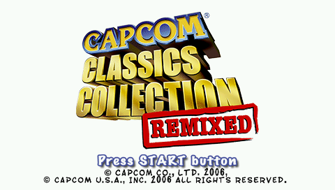 Capcom Classics Collection: Remixed (PSP) screenshot: Title screen