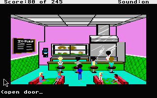 Police Quest: In Pursuit of the Death Angel (Atari ST) screenshot: Inside Carol's Caffeine Castle.