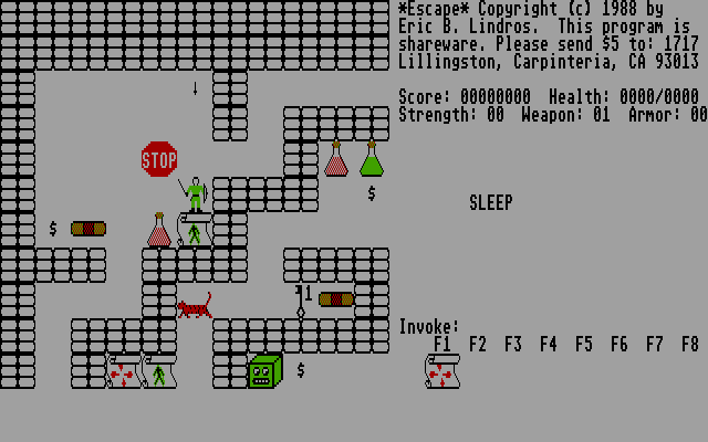 Escape (Atari ST) screenshot: I walked right into a trap