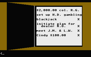 Police Quest: In Pursuit of the Death Angel (Atari ST) screenshot: A suspect's black book. Good evidence!