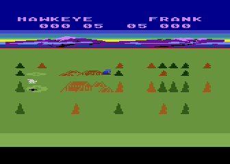 M*A*S*H (Atari 8-bit) screenshot: Returning to base camp after a rescue mission.