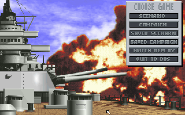 Great Naval Battles: North Atlantic 1939-43 (DOS) screenshot: Opening menu