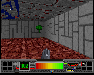 Testament (Amiga) screenshot: A floating green ghoul