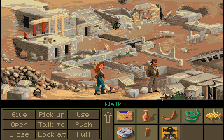 Indiana Jones and the Fate of Atlantis (Amiga) screenshot: More ruins.