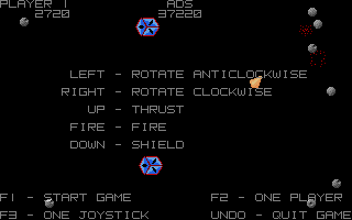 Asteroids Deluxe (Atari ST) screenshot: Instructions