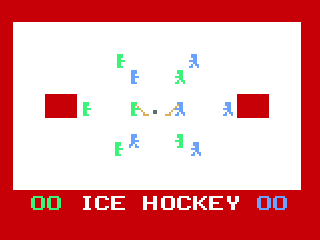 Hockey! / Soccer! (Odyssey 2) screenshot: Ice Hockey title screen.