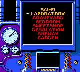 Earthworm Jim: Menace 2 the Galaxy (Game Boy Color) screenshot: Selecting the next stage.
