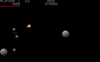 Asteroids Deluxe (Atari ST) screenshot: Shoot them and they split