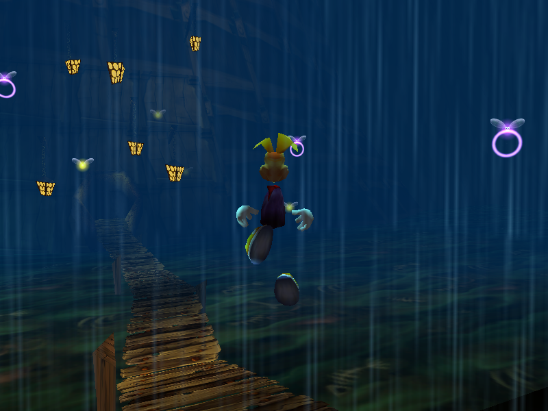 Rayman 2: The Great Escape (Windows) screenshot: It's raining