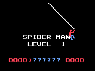 Spider-Man (Odyssey 2) screenshot: Level one intro screen.