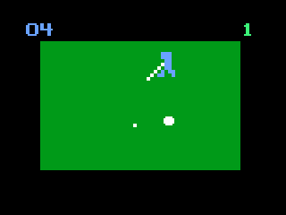 Computer Golf! (Odyssey 2) screenshot: The zoom on the green.