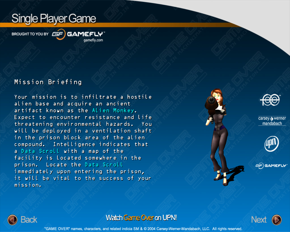 Game Over in Machinimation (Windows) screenshot: Background story