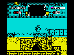 Turbo the Tortoise (ZX Spectrum) screenshot: Ready for a bridge