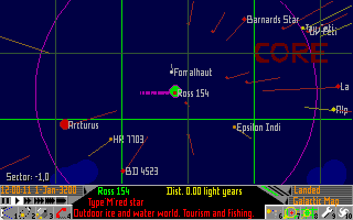Frontier: Elite II (Amiga) screenshot: Star map