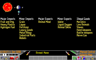 Frontier: Elite II (Amiga) screenshot: Elite 2 information database