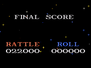 Snake Rattle N Roll (Genesis) screenshot: The final scores