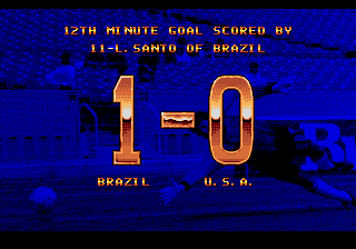 World Championship Soccer II (Genesis) screenshot: Updated score