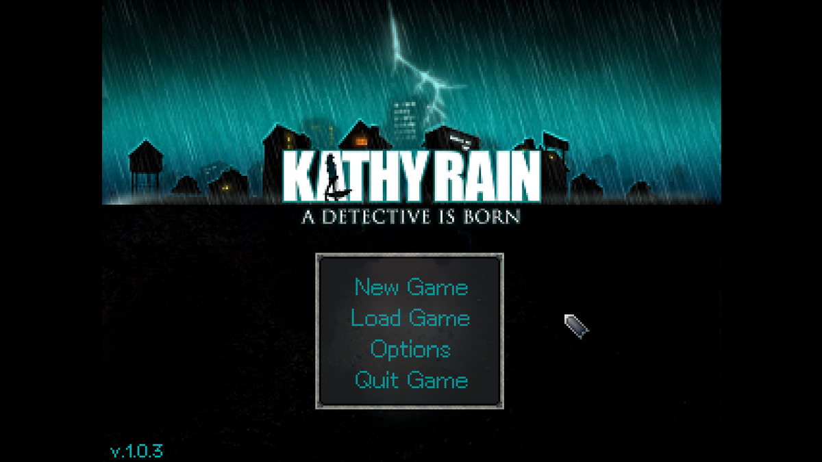 Kathy Rain (Windows) screenshot: Main menu