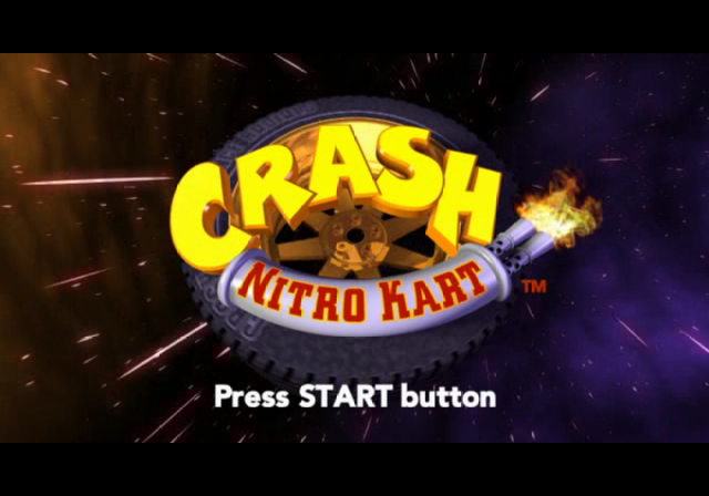 Crash Nitro Kart (PlayStation 2) screenshot: Title screen.