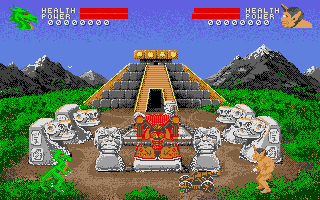 AAARGH! (Atari ST) screenshot: Let's destroy the Aztec pyramid!