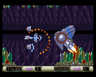 Z-Out (Amiga) screenshot: The final boss on the third level.