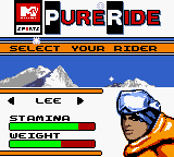 MTV Sports: Pure Ride (Game Boy Color) screenshot: Lee it is.