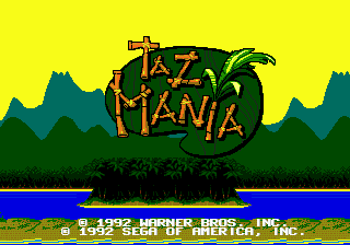 Taz-Mania (Genesis) screenshot: Title screen