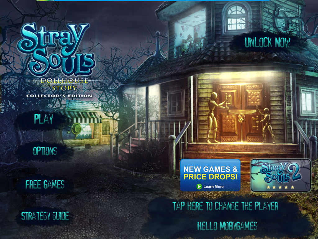 Stray Souls: Dollhouse Story (Collectors Edition) (iPad) screenshot: Title and main menu