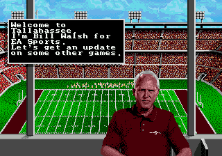 Bill Walsh College Football 95 (Genesis) screenshot: Bill Walsh