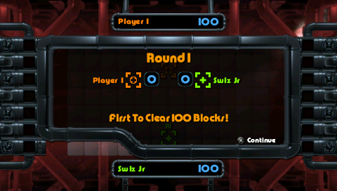 Go! Puzzle (PSP) screenshot: Swizzle Blocks – the Multiplayer Battle mode starts.