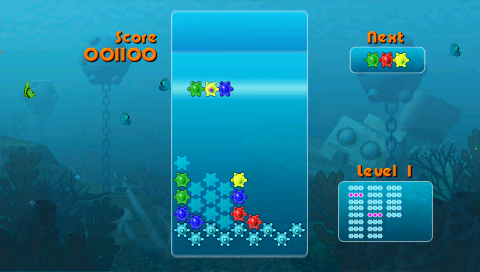 Go! Puzzle (PSP) screenshot: Aquatica – challenge mode gameplay