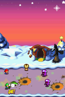 Mario & Luigi: Partners in Time (Nintendo DS) screenshot: Kickin' it!