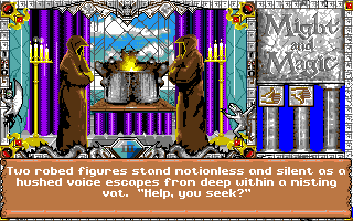 Might and Magic III: Isles of Terra (Amiga) screenshot: ... visit temple and many more.