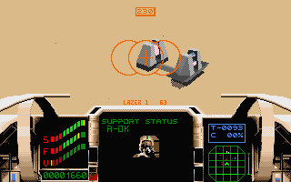 Epic (Atari ST) screenshot: Enemy installation in my sights!