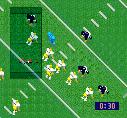 Super Play Action Football (SNES) screenshot: On defense