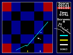 Brainstorm (ZX Spectrum) screenshot: Drawing a line